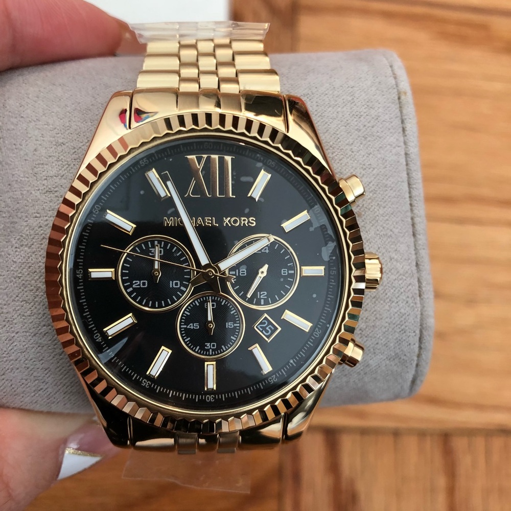 Mens Michael Kors Lexington Gold color watch